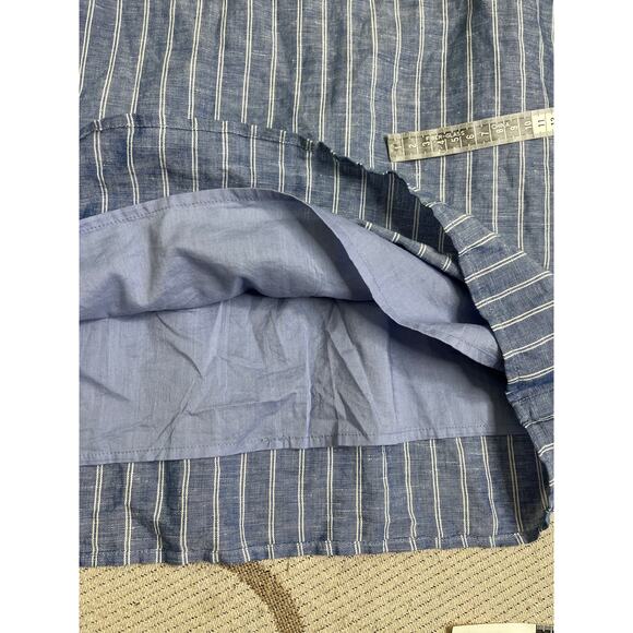 Banana Republic blue stripes linen shift dress with belt, size 4, NWT - Picture 11 of 14
